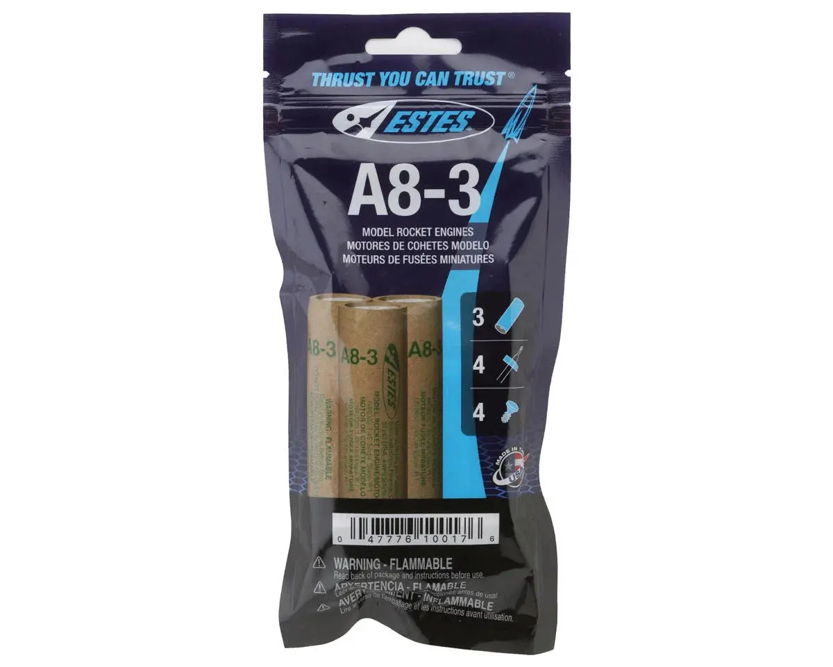 Estes A8-3 Bagged Rocket Engines (3)    (Est10017) 1