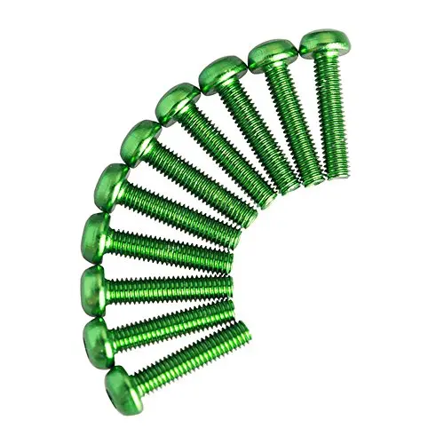 Hamilton Hobbies 3 X 16 Green Alum 7075 Screws (10) (Ham130436) 1
