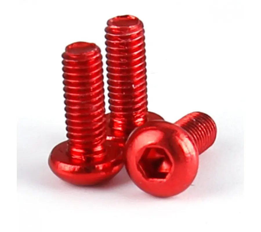 Hamilton Hobbies 3X10 Red Aluminum 7075 Screws (4) (Ham128506) 1