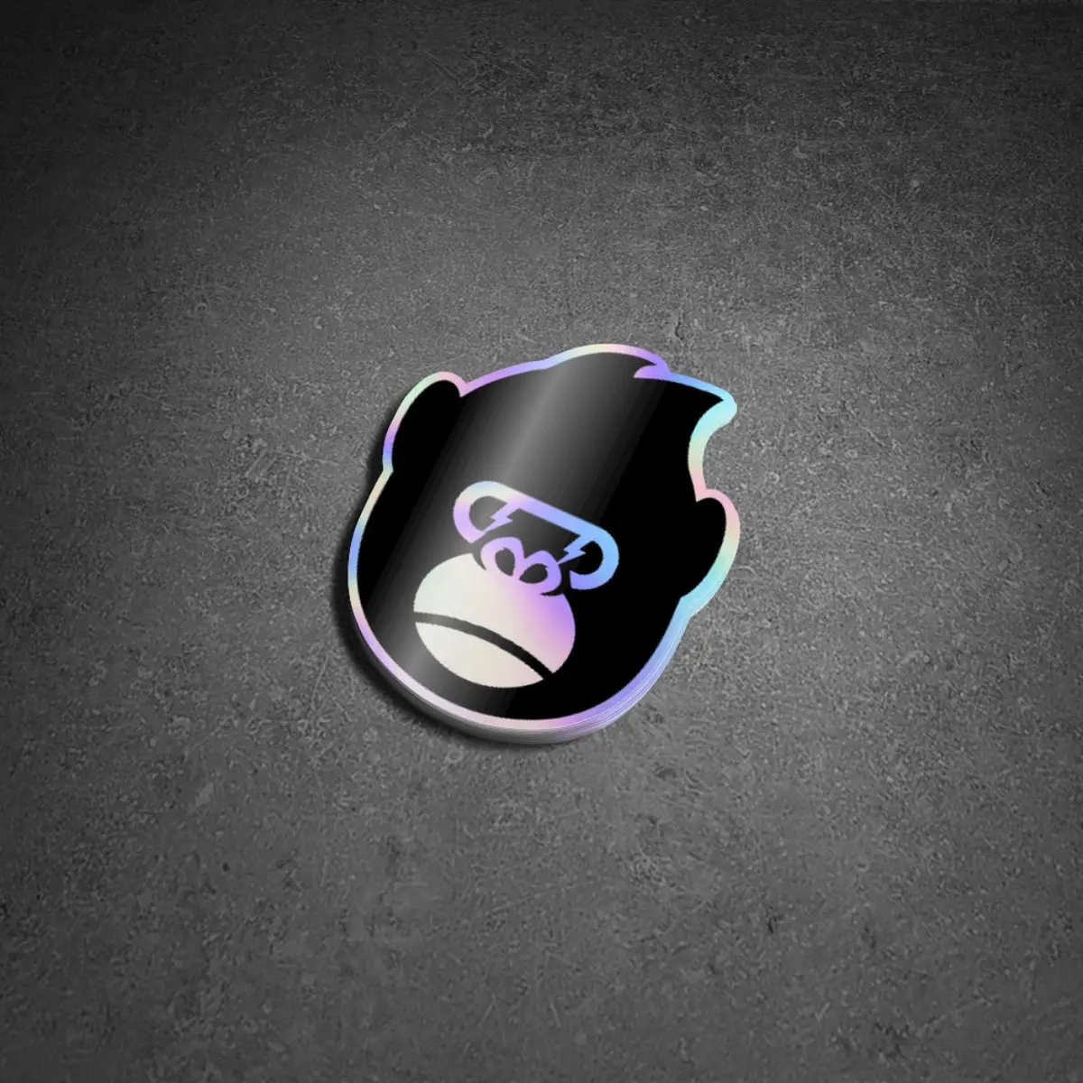Gorilla Head Holographic Sticker 1
