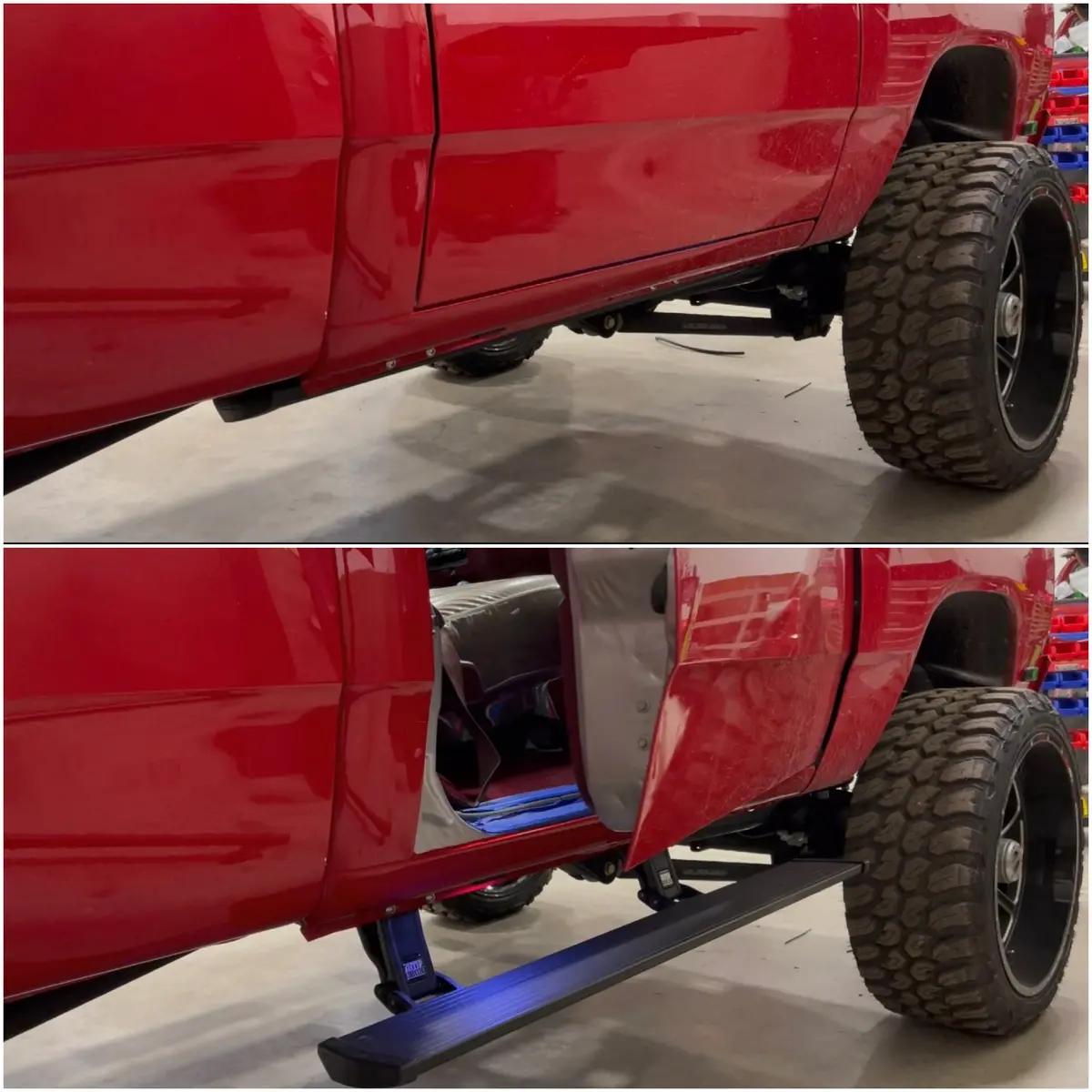72-93 Dodge Amp Research Power Folding Step Kit 1