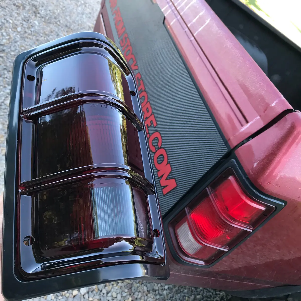 1G 1St Gen 81-93 Taillights Tail Lamps With Black Bezels Driver And Passenger Replacements For Dodge Pickup 2