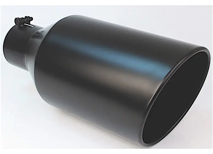 Black Powder Coated 8In Rolled Slant 18In Bolt On Blk Exhaust Tip 4.00In Id / 8. 1