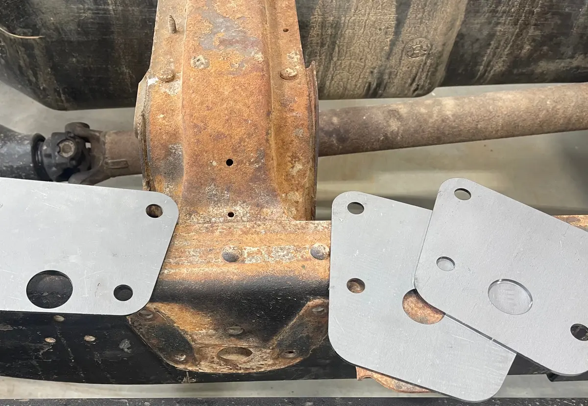 72-93 Dodge Frame Rust Repair Plates Rear Leaf, Front Shackle 1