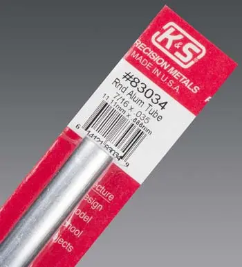 K+S Aluminum Tube 7/16X.035"  (K+S83034) 1