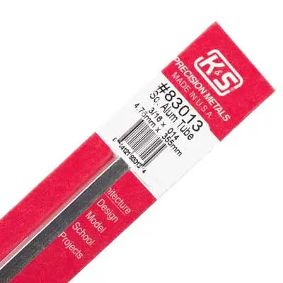 K+S Square Aluminum Tube 3/16X.014"  (K+S83013) 1