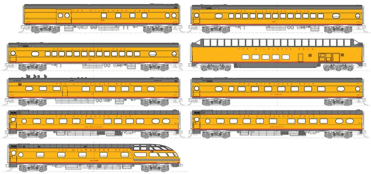 Kato N  Olympian Hiawatha 9-Car Passenger Set 'Post-1955 Version'   (Kat106-089) 1