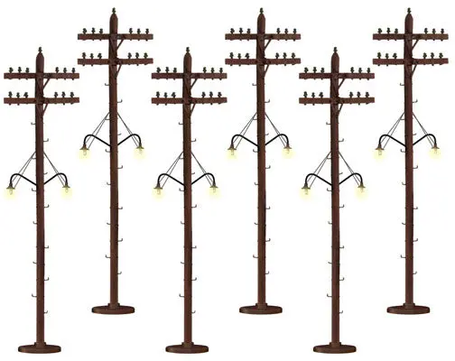 Lionel Scale Telephone/Utility Poles W/Lights - Kit  (Lnl637995) 1
