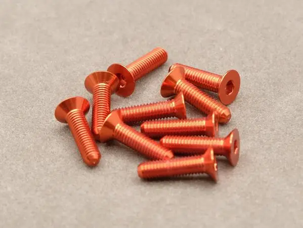 Hamilton Hobbies 3 X 10 Orange Countersunk Screws (4) (Ham130447) 1