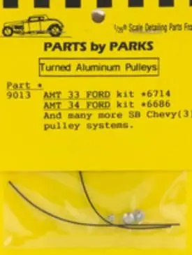 Parts By Parks 1/24-1/25 Pulley Set 1933-34 Ford & Sb Chevy (Spun Aluminum) (3)  (Pbp9013) 1