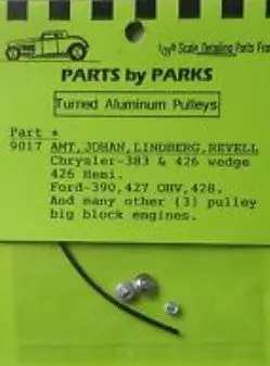 1/24-1/25 Pulley Set Chrysler & Ford Long Block (Spun Aluminum) (3) 1
