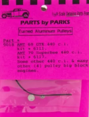 Parts By Parks 1/24-1/25 Pulley Set Chrysler & Ford Big Block (Spun Aluminum (4) (Pbp9018) 1