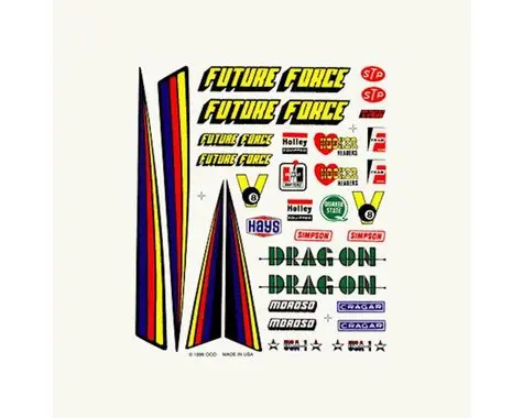 Pinecar Dry Transfer,Drag Racer  (Pin316) 1