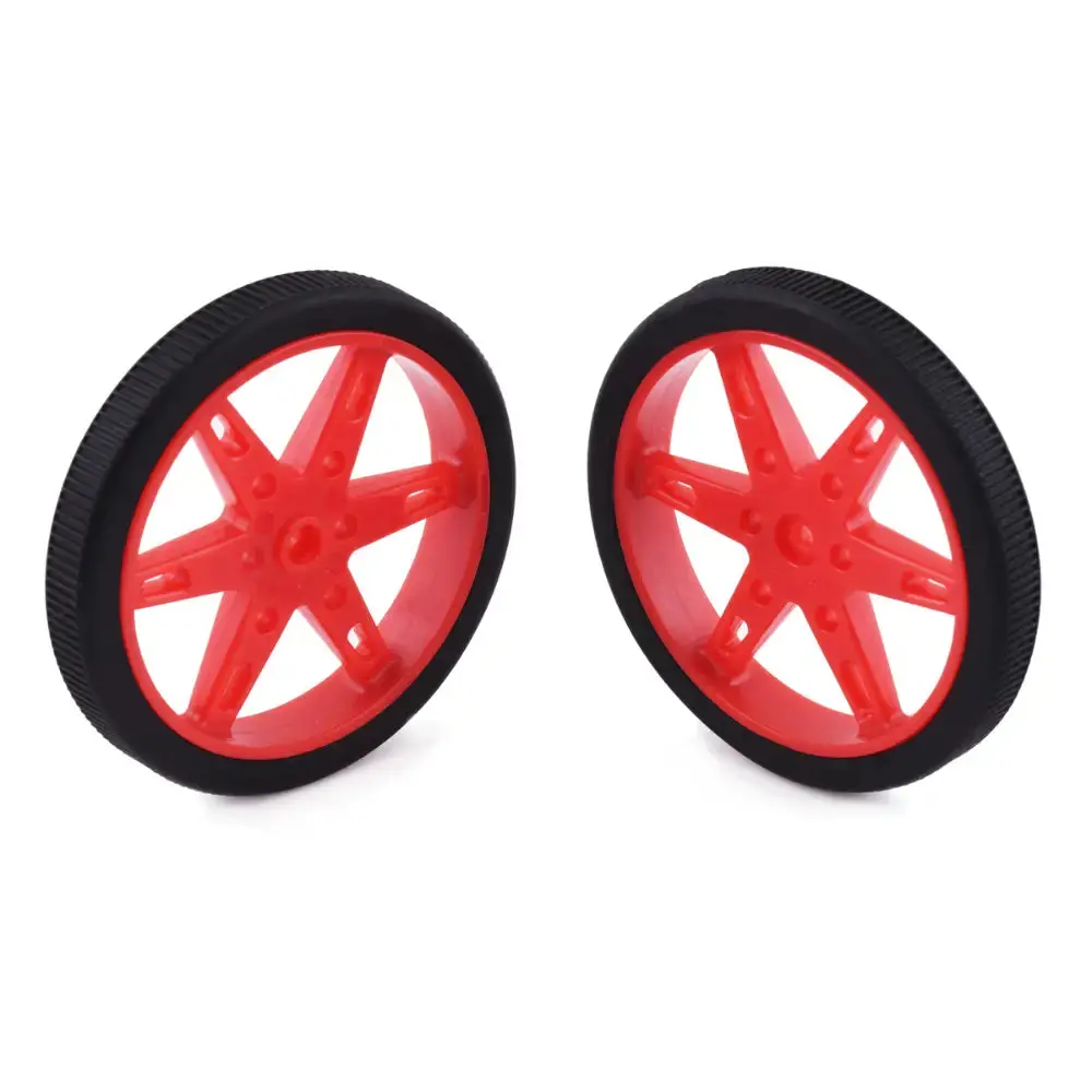 Pololu Wheel For Micro Servo Splines (21T, 4.8Mm) - 60×8Mm, Red, 2-Pack 1
