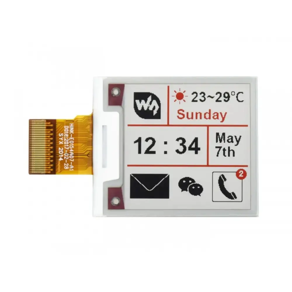 Waveshare 1.54" E-Ink Raw Display Panel, 200X200, 3-Color 1