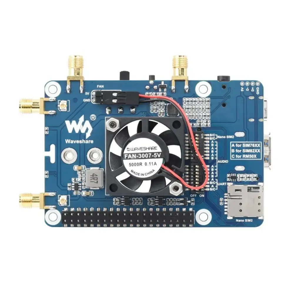 Waveshare Rm502q-Ae 5G Hat For Raspberry Pi, Quad Antennas Lte-A, Multi Band, 5G/4G/3G (Eu) 1