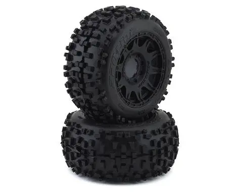 Pro-Line Badlands 3.8" Pre-Mounted Truck Tires (2) (Black) W/Raid Wheels (M2) (Pro117810) 1