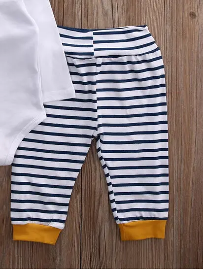 Striped Cartoon Newborn Baby Pants 1