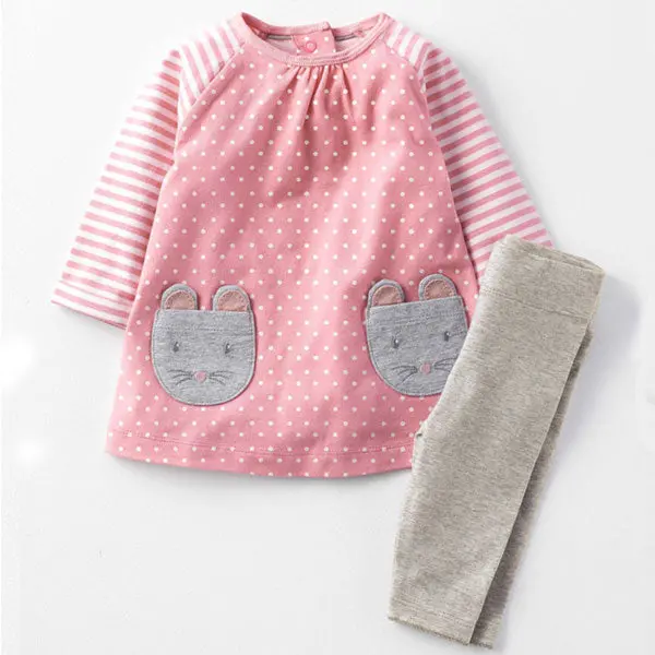 Cat Pocket Design Baby Girls Clothing Set 2