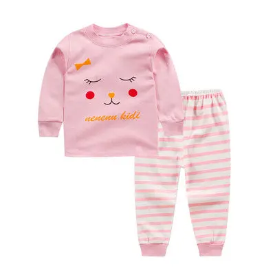 Soft Cotton Long-Sleeve Kids Outfit for Fall and Winter