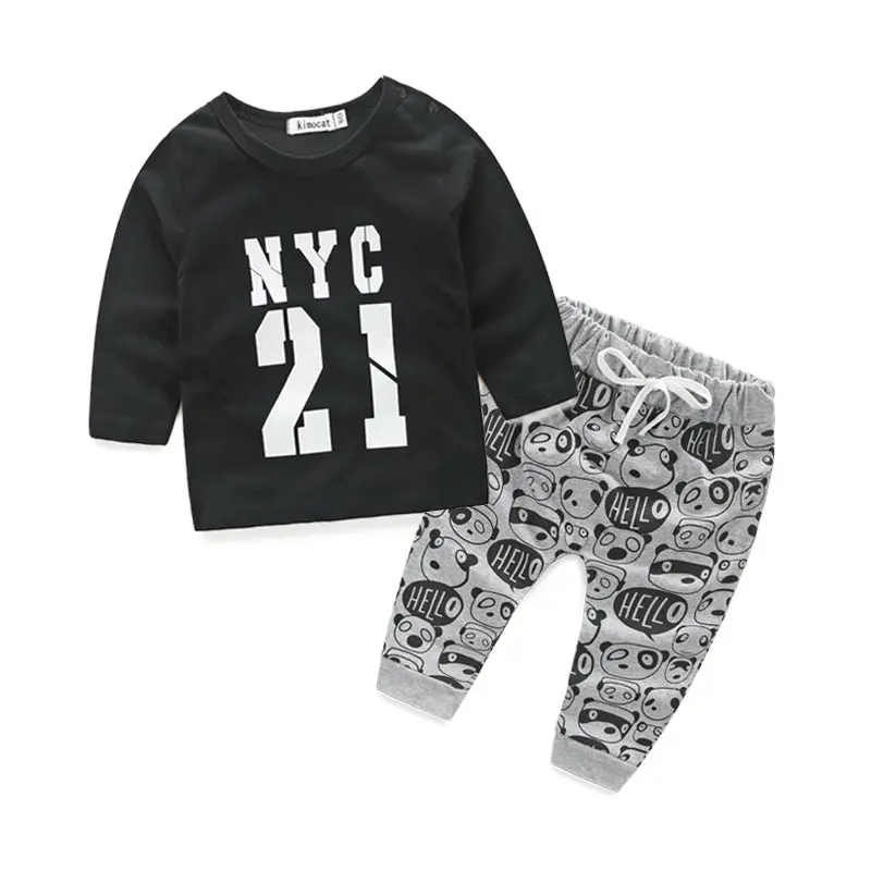 Letter Printed Casual Newborn Clothing Set 1