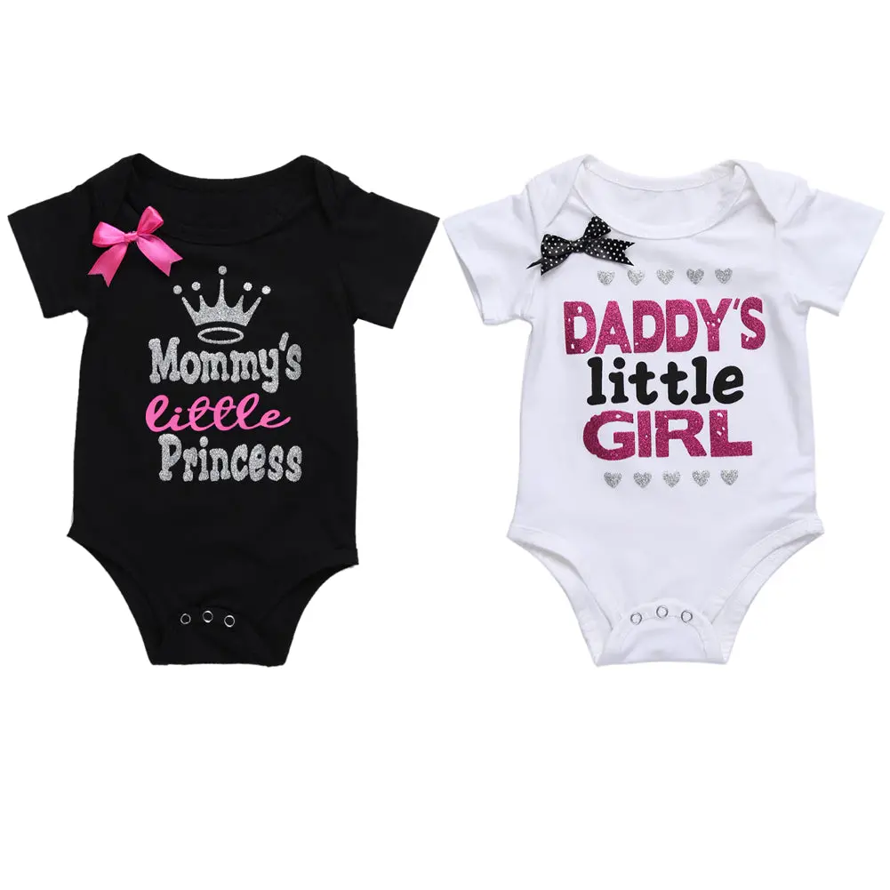 Letter Print Cute Baby Girls Romper 1