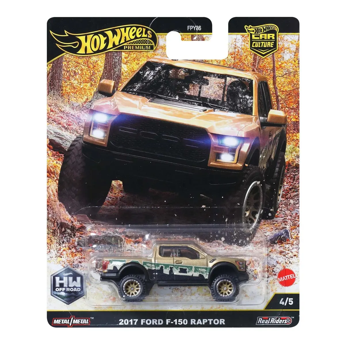 Hot Wheels Hot Wheel Premium Car Culture '17 Ford F 150 Raptor :64 Scale Off-Road Vehicle   (Mttfpy86-Jbk70) 1
