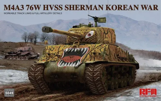Rye Field Model 1/35 Us M4a3 76W Hvss Sherman Korean War Tank W/Workable Track Links   (Rfm5049) 1