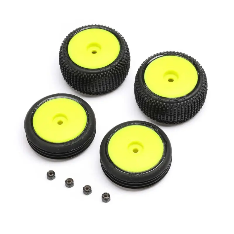 Losi Micro-B Pre-Mounted Tires (Yellow) (4)   (Los-1762) 1