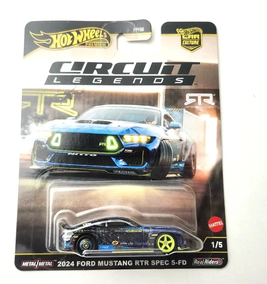 Hot Wheels 2024 Ford Mustang Rtr Spec 5-Fd Blue Jbk48 1/5 - 2025 Circuit Legends 1