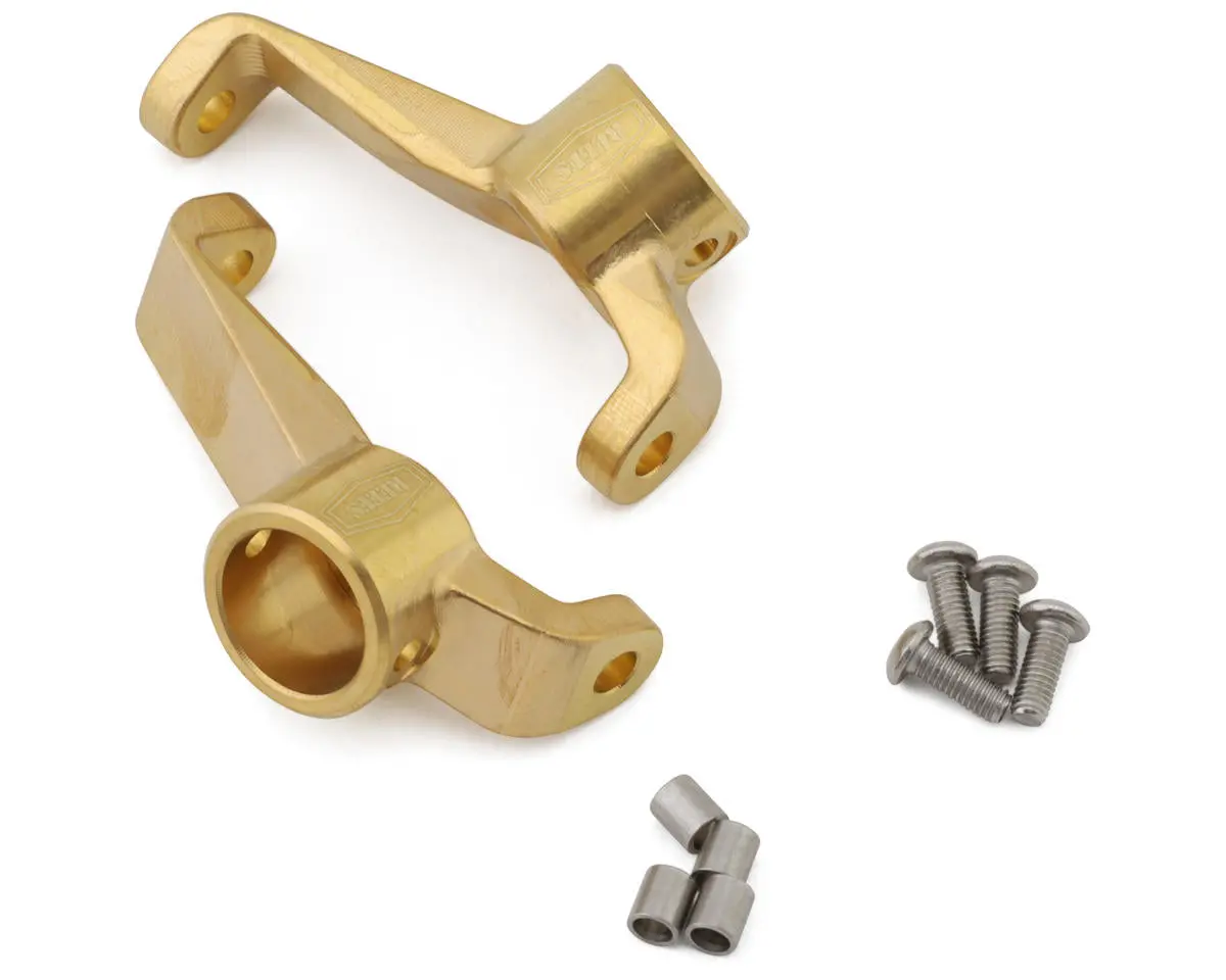 Reefs Rc Axial Scx10 Pro Brass Front Portal C-Hubs (Gold) (2) (28G)    (Sehreefs174) 1