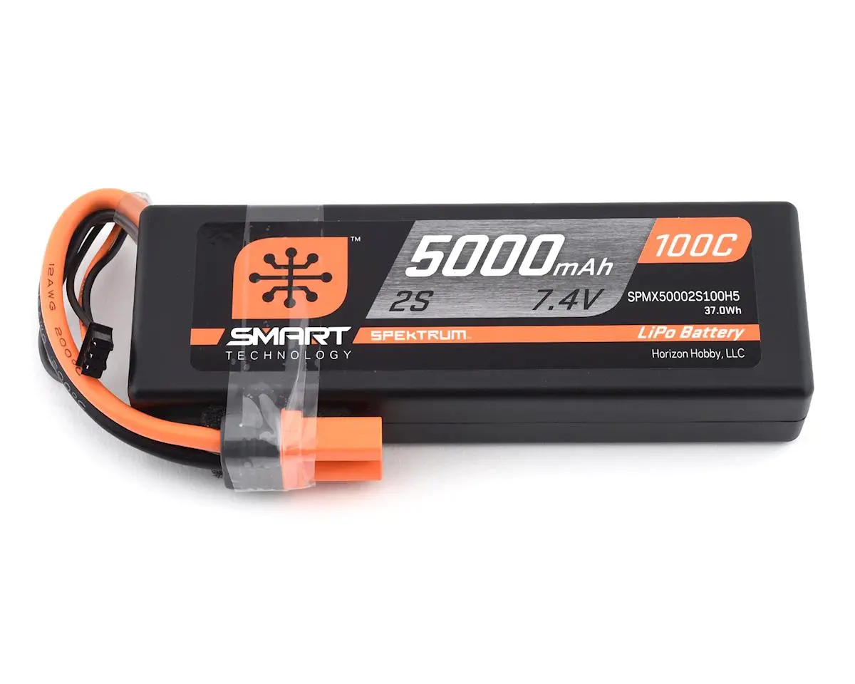 Spektrum Rc 2S Smart Lipo Hard Case 100C Battery Pack (7.4V/5000Mah) W/Ic5 Connector   (Spmx5002s100h5) 1