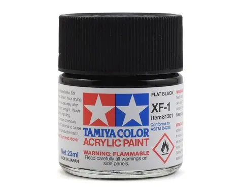 Tamiya Xf-1 Flat Black Acrylic Paint (23Ml)  (Tam81301) 1