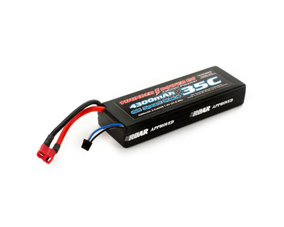 Thunder Power 4300Mah 2S 7.4V G6 Sport Race 35C Lipo, Deans  (Tp4300-2Ssr35d) 1