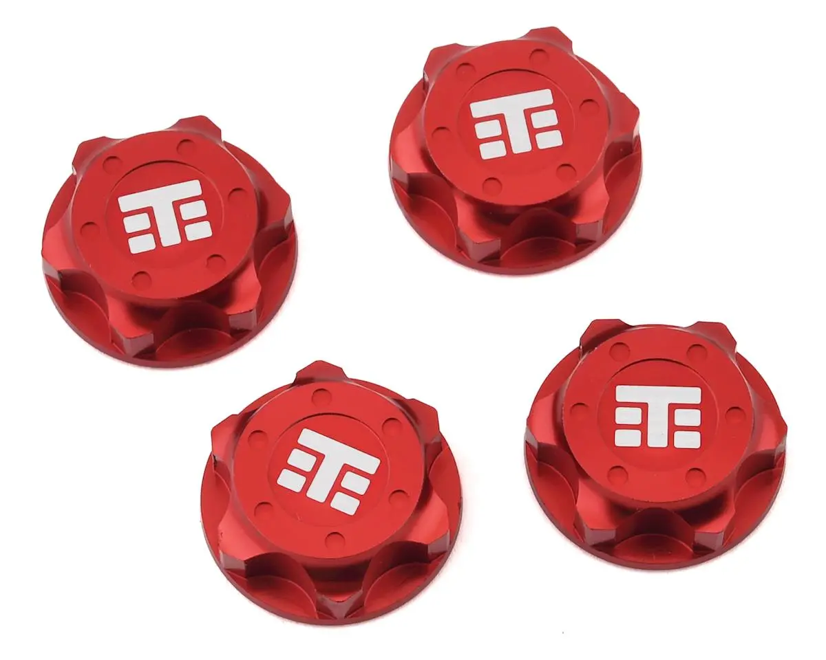 Tekno Rc 17Mm Aluminum "T Logo" Covered Serrated Wheel Nut (Red) (4)  (Tkr5116br) 1