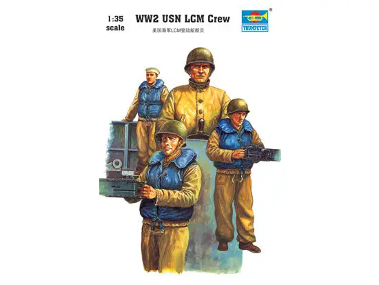 Trumpeter 1/35 Wwii Us Navy Lcm Crew Figure Set (3)   (Tsm408) 1