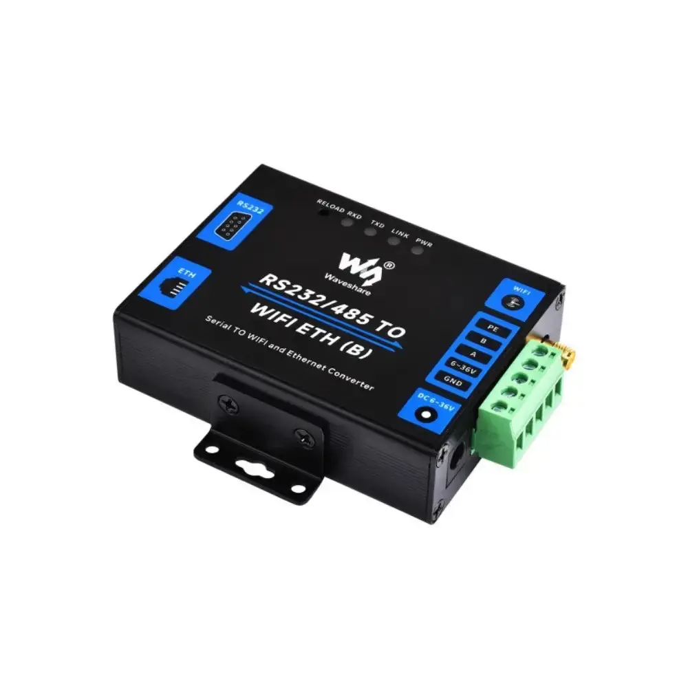 Waveshare Industrial Grade Serial Server Rs232/485 To Wifi & Ethernet, Modbus Gateway, Mqtt Gateway, Metal Case (Poe) 1