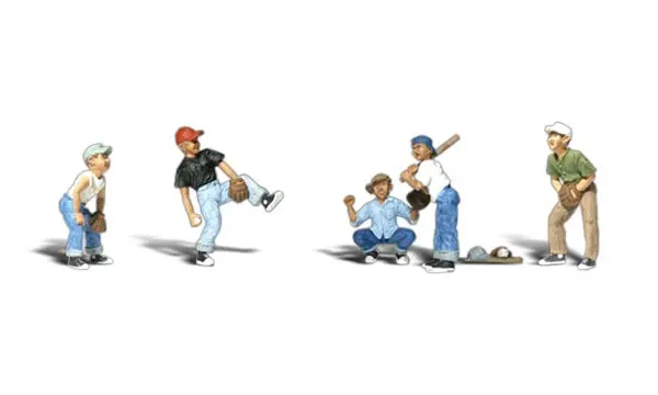 Woodland Scenics Baseball Players I - Ho Scale   (Wooa1869) 1