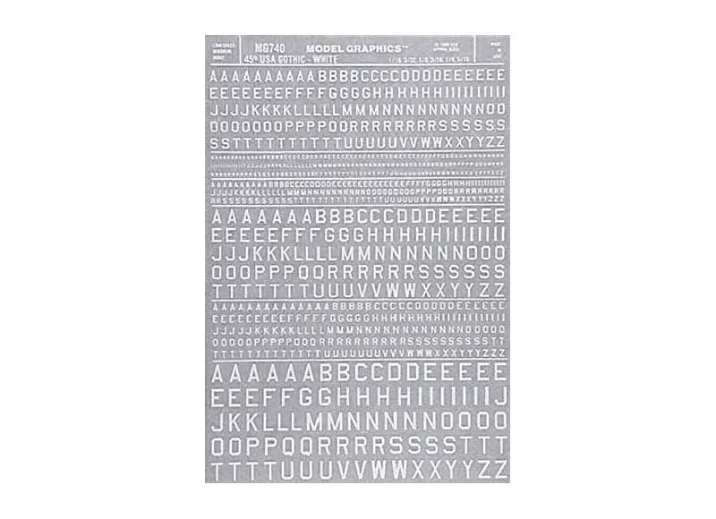 Woodland Scenics Gothic 45 Degree Usa Rr Letters, White (Woomg740) 1