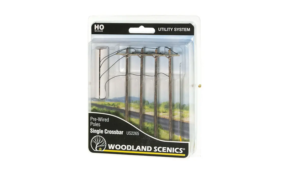 Woodland Scenics Pre-Wired Poles - Single Crossbar - Ho Scale  (Woous2265) 1