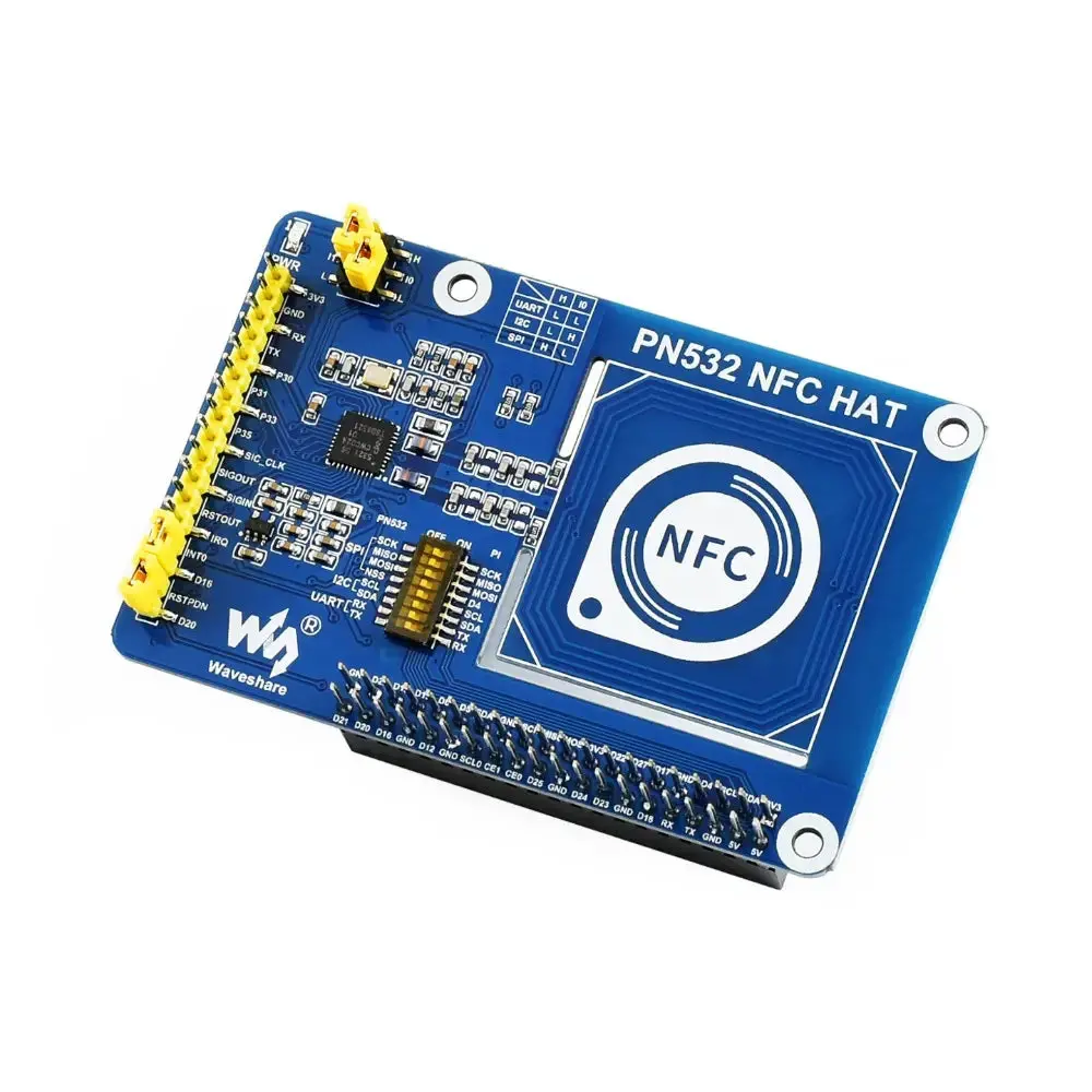 Waveshare Pn532 Nfc Hat For Raspberry Pi, I2c / Spi / Uart 1
