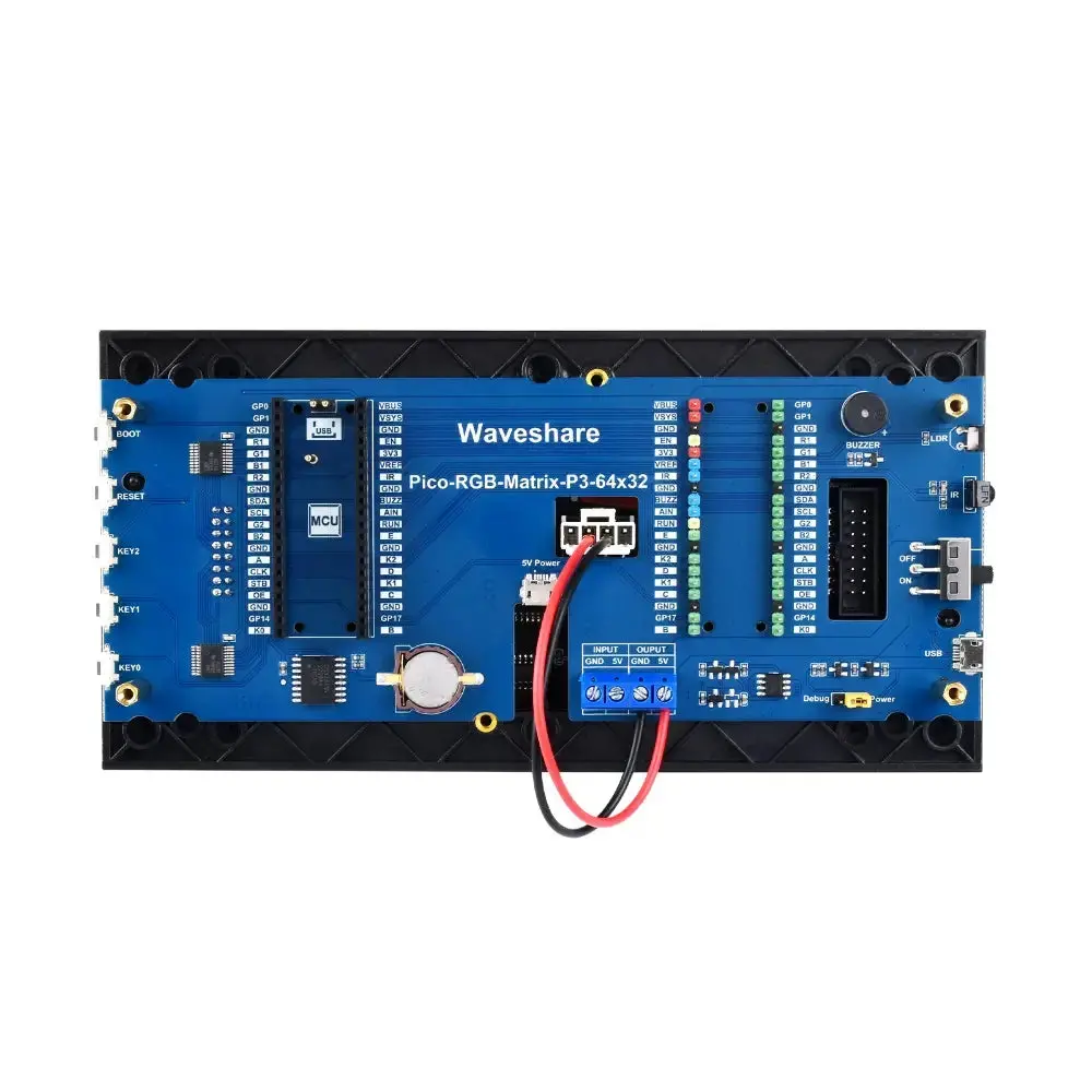 Waveshare Rgb Full-Color Digital Clock For Raspberry Pi Pico, 64×32 Grid, Accurate Rtc 1