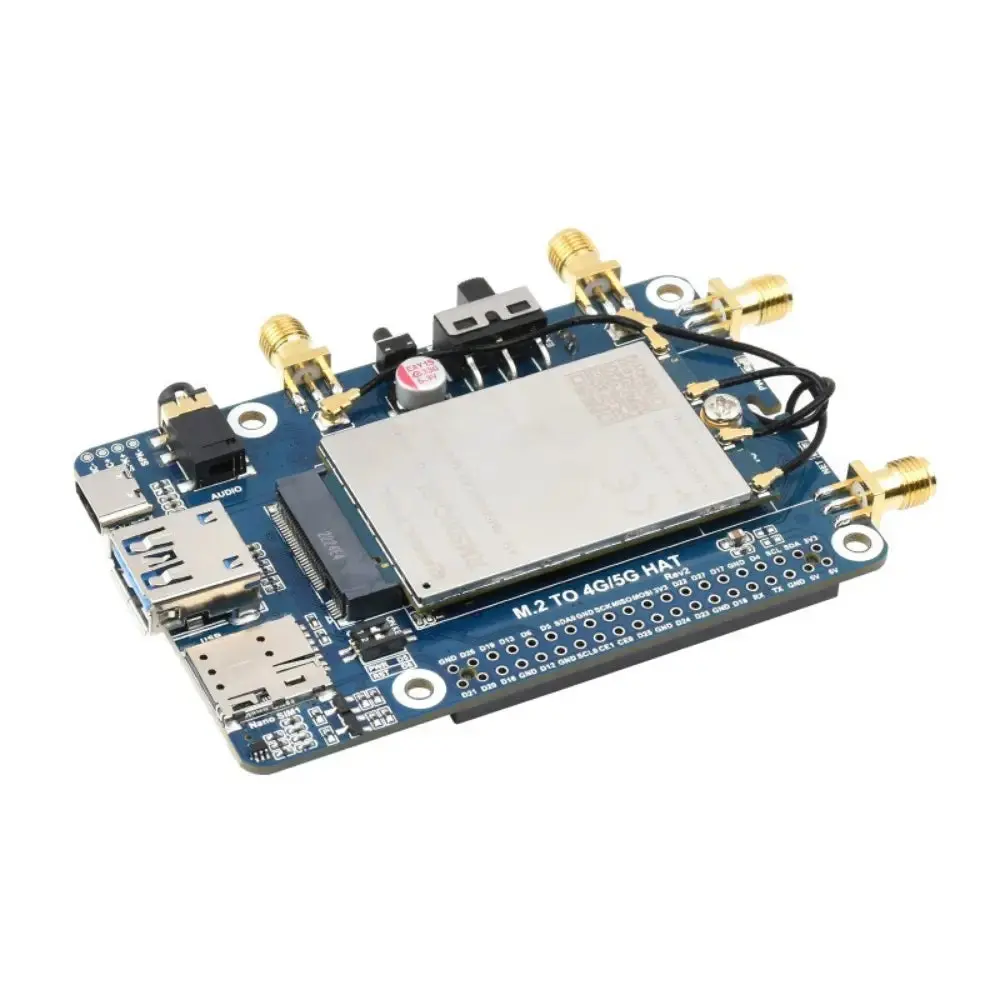 Waveshare Case For Rm500x / Rm502x 5G Hat For Raspberry Pi, Quad Antennas Lte-A, Multi Band, 5G/4G/3G (Case Only) 1