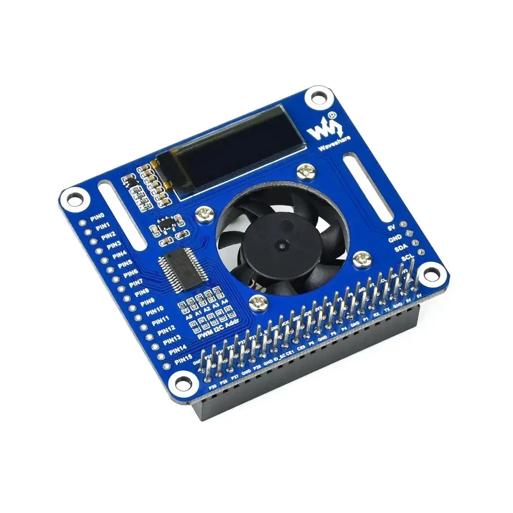 Waveshare Pwm Controlled Fan Hat For Raspberry Pi, I2c, Temperature Monitor 1